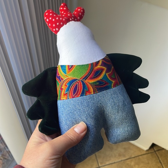 Funky Chicken Handmade Doll with Handpainted Face 🐓 OOAK - Picture 2 of 4